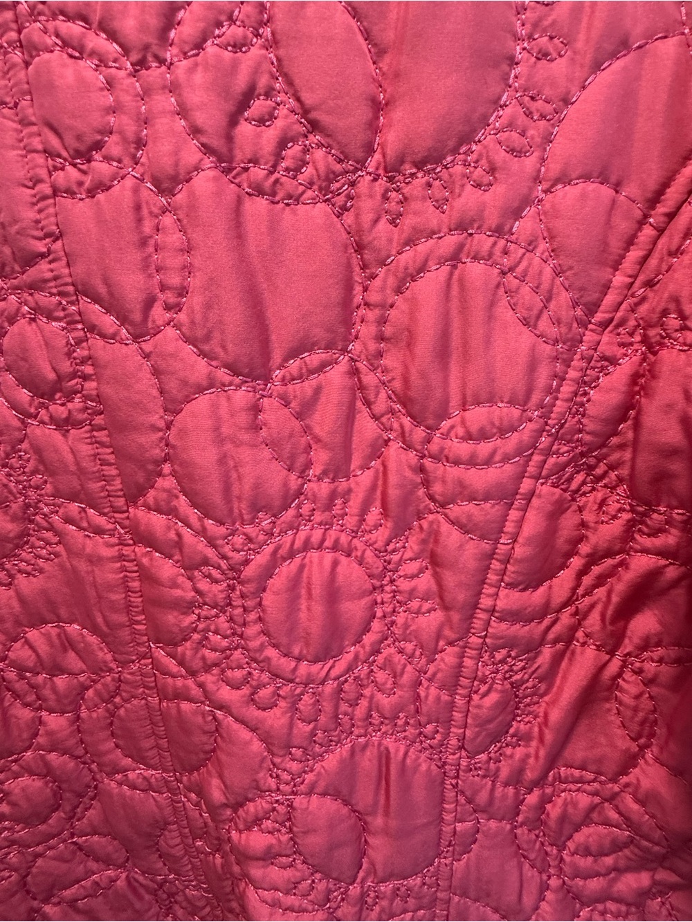Sigrid Olsen Pink Quilted Jacket With Pockets & Snaps 100% Silk Sz(L) - Picture 4 of 7